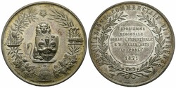 Lot 2 Stück; a) Zinnmedaille 1884 von Gravero. Auf die allgemeine ...