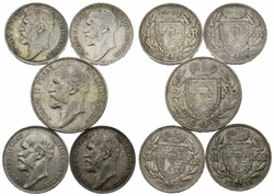 Lot 5 Stück; 2 Kronen 1912 und Krone 1914 (2x), 1915 (2x), alle ...