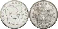 5 Dinara 1904 100 Jahre Karageorgevich Kratzer, gereinigt  Katalog: ...