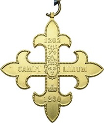 Goldenes Ehrenkeuz des Stiftes Lilienfeld, Bronze vergoldet mit Band; ...