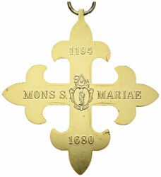 Goldenes Ehrenkeuz des Stiftes Lilienfeld, Bronze vergoldet mit Band; ...