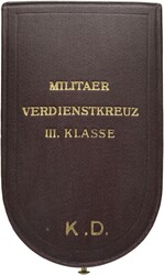 Etui für das Militärverdienstkreuz III. Klasse mit KD ...