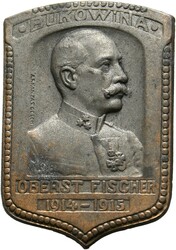 BUKOWINA OBERST FISCHER 1914-1915. Zinkblech bronziert, sign. ...