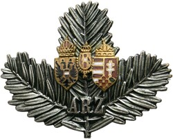 ARZ Tannenzweig. mit aufgelegtem Doppelwappen; Tombak versilbert u. ...