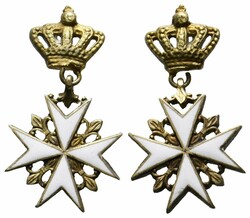 Miniatur Kreuz eines Ritters, Silber vergoldet, emailliert Miniatur ...