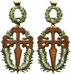 Miniatur des Ritter- bzw. Offizierskreuz Gold, emailliert (2,3 gr.); ...