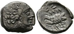 Drachme (1,54g) Cenomani(?), Typus "Skorpion", ca. Ende 2.-1. Jhdt. v ...