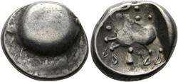 Tetradrachme (10,71g) Typus "Buckelavers" (Cotini?) Buckel / ...