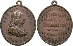 Lot 2 Stück; a) Ovale AE-Medaille 1892 mit Öse. Auf den Abbruch des ...
