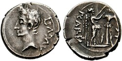 Quinarius (1,74g) Emerita Augusta (Merida), mit P. Carisius (Legatus ...