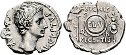 Denarius (3,64g) Münzstätte in Hispania (Colonia Patricia?), 19 v. ...