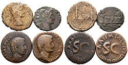 Lot (4) Lot von 4 Asses des Augustus: 2x Roma und 2x Lugdunum (1x ...