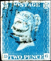 2865110: Grossbritannien 1840 2d blau
