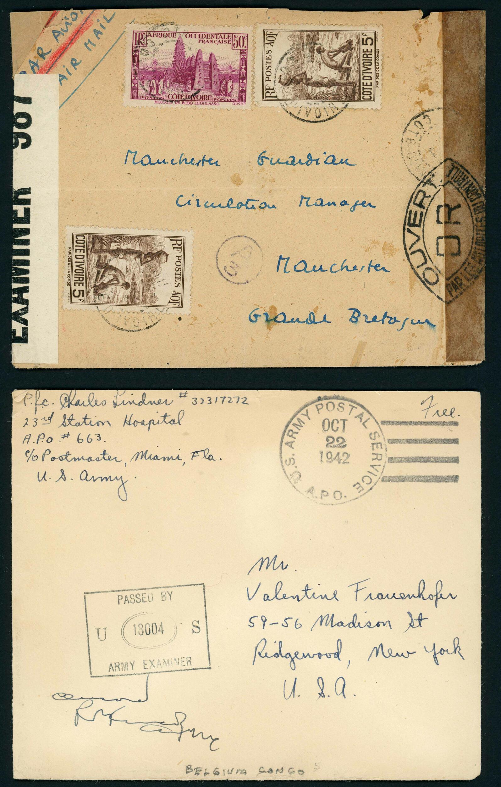 FRENCH/PORTUGUESE WEST AFRICA - WWII MAIL INC. CENSORS, MILITARY & ...