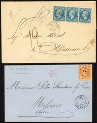 FRANCE - MEDITERRANEAN PACKETS inc. LIGNE U, V & X: 1845-71 selection ...