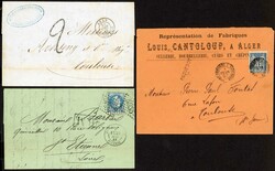 NORTH AFRICA - ALGERIA TO & FROM FRANCE ETC: 1848-1907 selection inc. ...