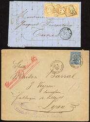 NORTH AFRICA - TUNISIA TO & FROM FRANCE, BOITE MOBILE ETC: 1860-1906 ...