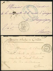FRENCH OCCUPATION - MILITARY MAILS: Quartet with 1897 env. to Paris ...