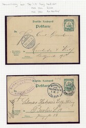 1900 POSTAL REPLY CARDS SELECTION: Includes 1901 5/5pf Mi P10 unused, ...