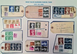 DECIMAL MACHINS ON HIGH VALUE PARCEL TAGS: 1971-83 collection neatly ...