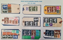 DECIMAL MACHINS ON HIGH VALUE PARCEL TAGS: 1971-83 collection neatly ...