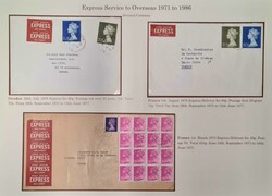 1970s-80s MACHINS ON COMMERCIAL EXPRESS MAIL TO OVERSEAS DESTINATIONS ...