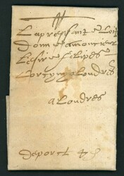 RARE "De pourt 4d" POSTAL RATE CORSINI COVER TO LONDON; 13 Oct. 1579 ...