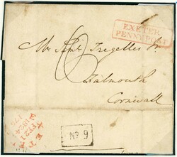 R.H. NOs. 6-12 INC. FREE, RARE DISTINCTIVE BOXED "NO 9", "HONITON ...
