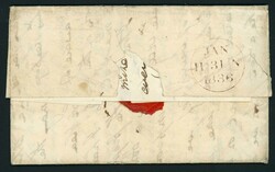 RARE TINY EXETER SCOTTISH MAIL TAX ADDITIONAL "½"[d] MARK ON COVER ...