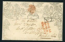 MULREADY 1d ENVELOPE WITH RED "EXETER/PY POST" DATESTAMP, MATCHING MX ...