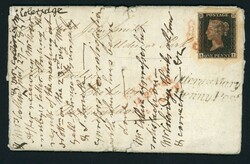 1d BLACK COVER WITH RARE RED "Ottery St Mary/Penny Post" & RED ...