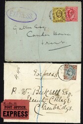 EASTBOURNE - EXPRESS MAILS: 1902-37 inc. 1902 env. Eastbourne to ...