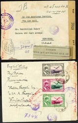 MIDDLE EAST WWII CENSORED/AIRMAIL COVERS TO USA, ETC. - EX PERSIA OR ...