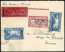1925 AIR MAIL COVER TO SWITZERLAND: Jul. 1925 cover from Cannes to ...