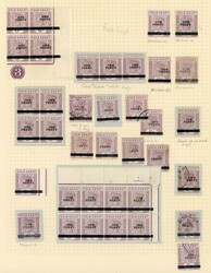 1901 SURCHARGES MINT & USED STUDY LOT on four album pages with some ...