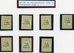 1915 (DEC.) - 1916 3d yellow olive type A (7), B (6) & C (4) and ...
