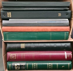STOCKBOOKS & BINDERS: Two cartons containing 48-page (1, used), ...
