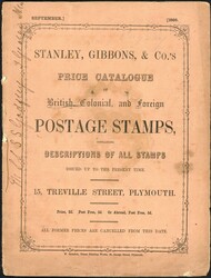 EARLY STANLEY GIBBONS CATALOGUES: Dated Sept. 1866. 19 pages in ...