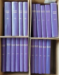 PHILATELIC EXPORTER: 44 bound vols. in matching purple cloth binding, ...
