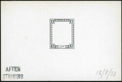 1921-23 SMALL CAMEL DIE PROOF of the frame on glazed card (92 x 60 ...