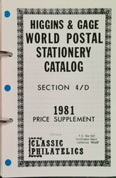 HIGGINS & GAGE WORLD POSTAL STATIONERY CATALOG: A box containing 4 ...