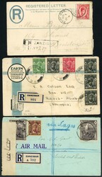 OUTGOING MAILS TO GERMANY, UK, ETHIOPIA ETC: 1900-64 with 1900 1a. ...