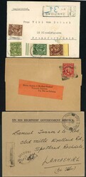 OUTGOING MAILS TO GERMANY, UK, ETHIOPIA ETC: 1900-64 with 1900 1a. ...