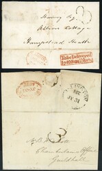 THE HAND STRUCK "3" ETC: 1806-32 with 1806 E London local with v. ...