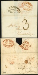 THE HAND STRUCK "3" ETC: 1806-32 with 1806 E London local with v. ...