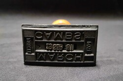 MARCH PARCEL POST HAND STAMPER: A brass hand stamper with wooden ...