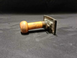 MARCH PARCEL POST HAND STAMPER: A brass hand stamper with wooden ...