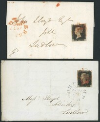 1d BLACKS ON PAIR OF COVERS EX HEREFORD WITH RED MXs: 2 July or 21 ...