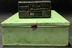 APPLEBY PARCEL POST HAND STAMPER: A small metal box with hinged lid ...