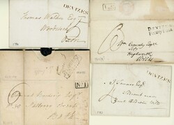 PRESTAMP LOT INC. FINE 1793/4 S/LINES, "DEVIZES/Penny Post" (2), ...